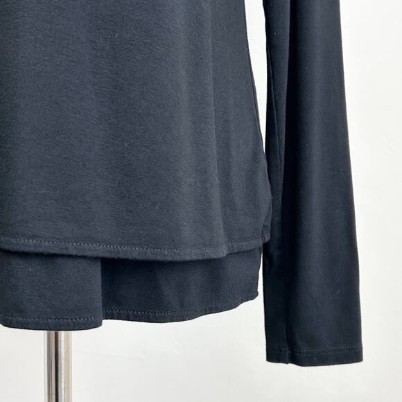 Peruvian Connection Stretchy Jersey V-Neck Layered Long Sleeve Top - Picture 2 of 8